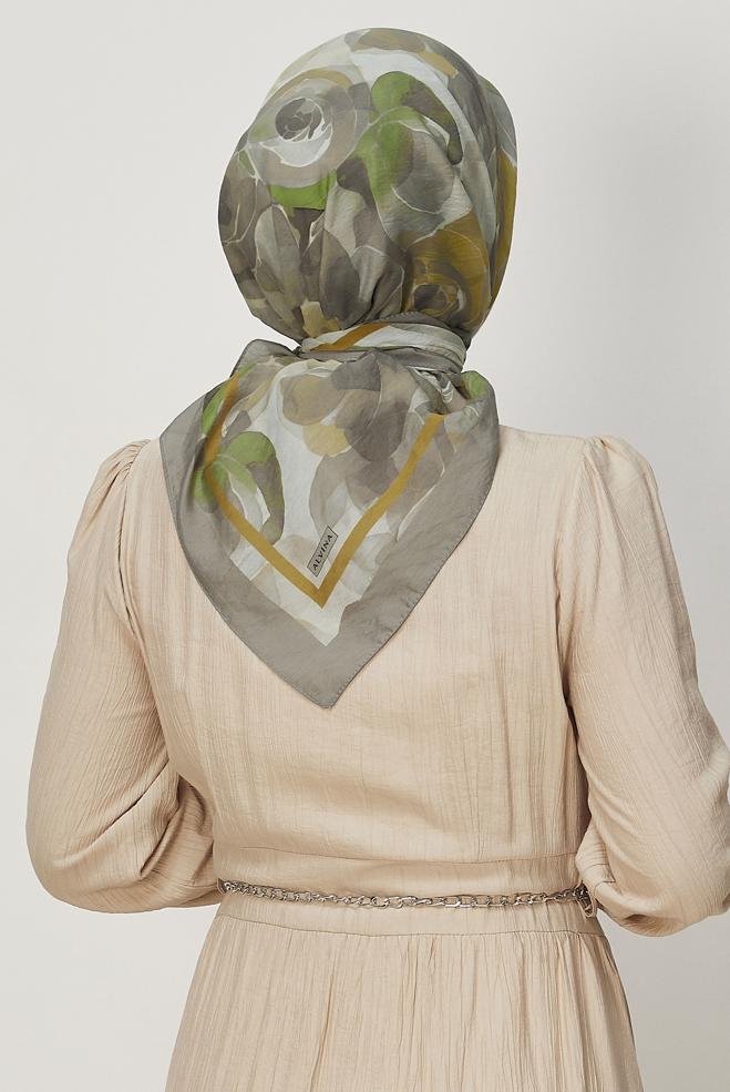 Hijab clothing BEIGE ALVINA PATTERNED VISCOSE SCARF 8639 - ALVİNA