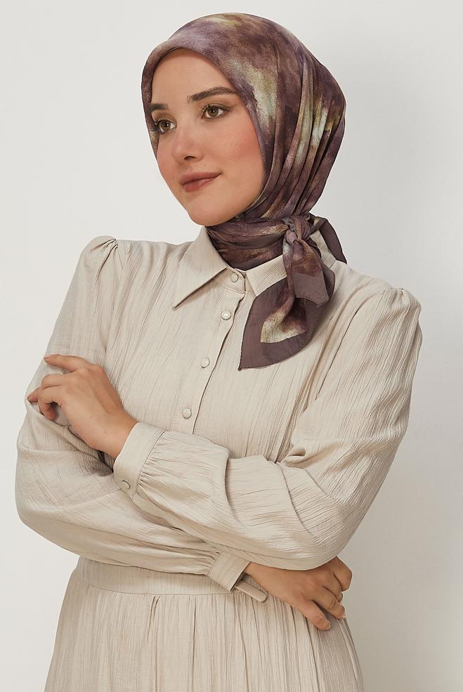Tesettür giyim PEMBE ALVİNA DESENLİ VİSKON EŞARP 8640 - ALVİNA