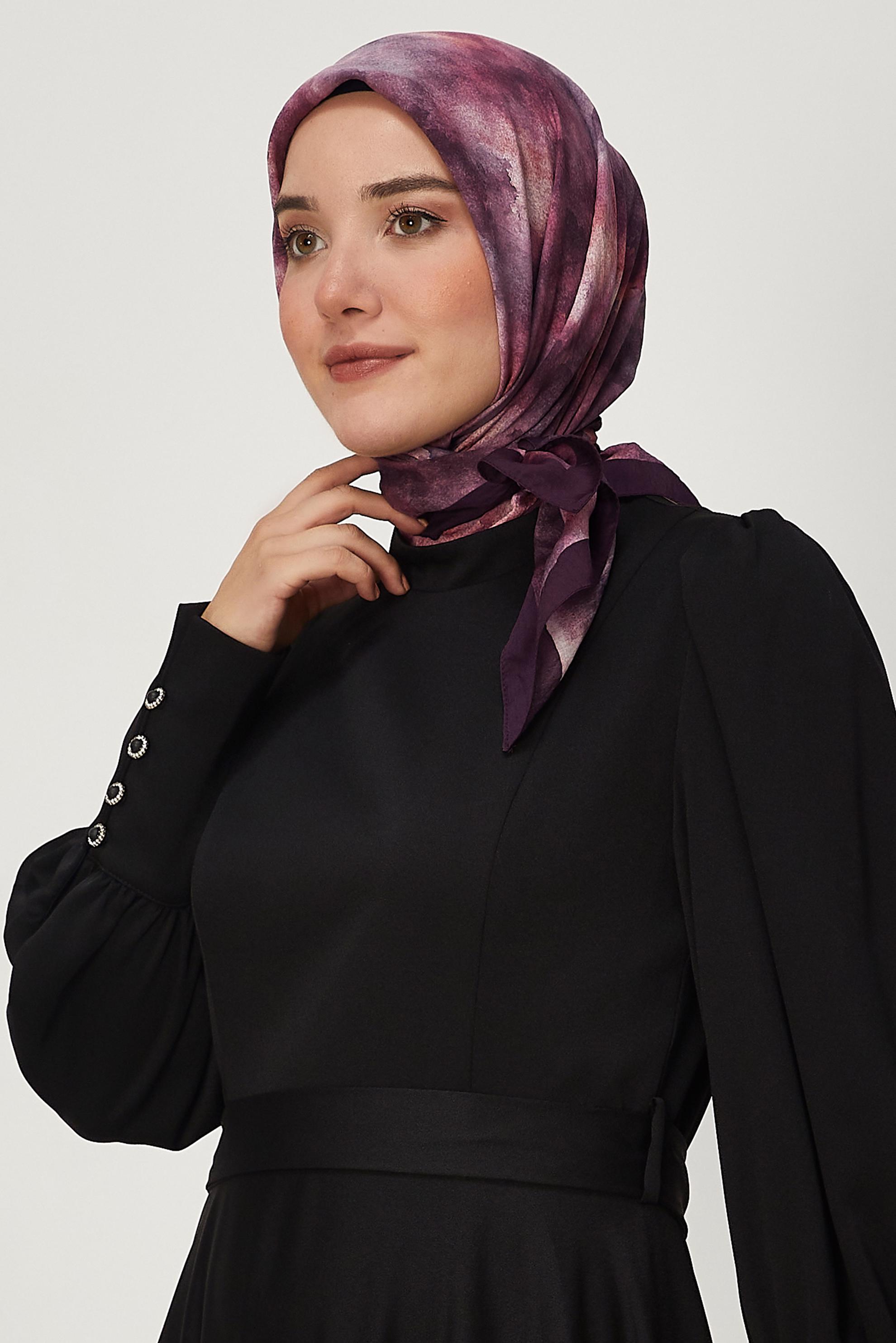 Tesettür giyim BORDO ALVİNA DESENLİ VİSKON EŞARP 8640