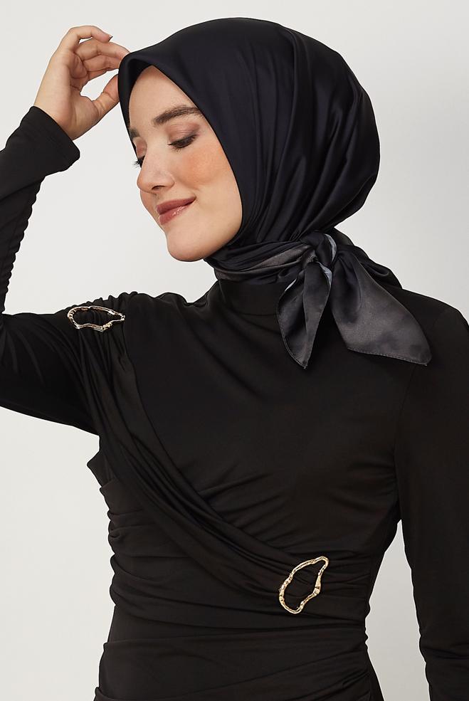 Hijab clothing BLACK ALVINA CARMEN SCARF 8642 - ALVİNA