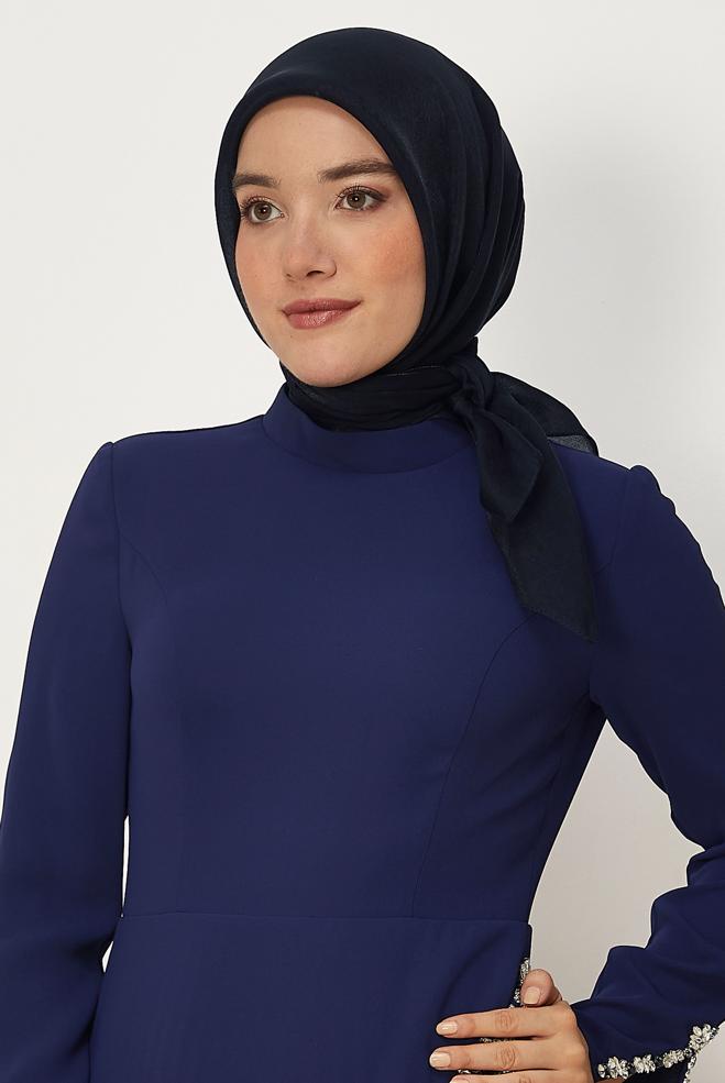 Hijab clothing NAVY BLUE ALVINA AMBER SCARF 8645 - ALVİNA