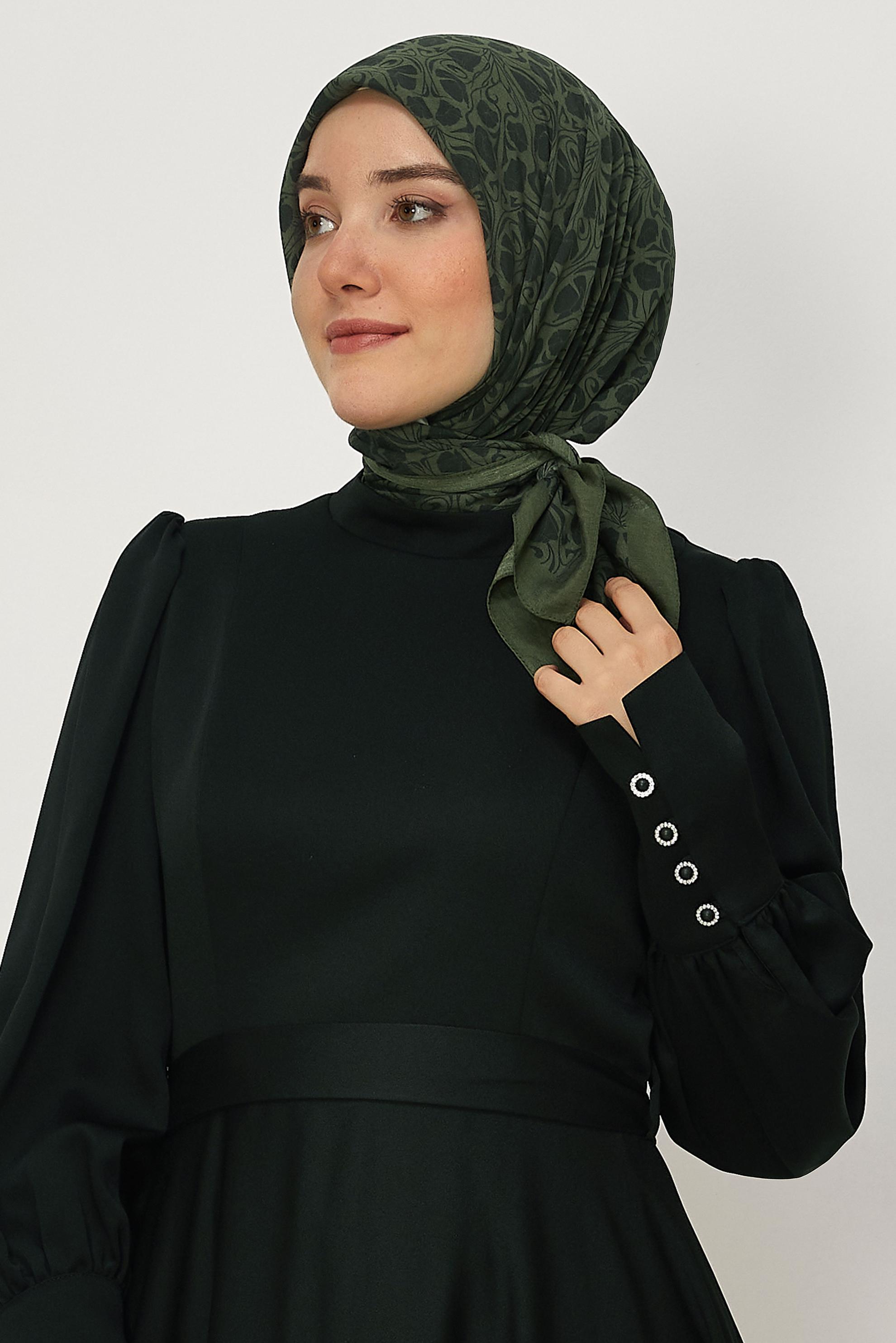 Tesettür giyim HAKİ ALVİNA VİSKON EŞARP 8650