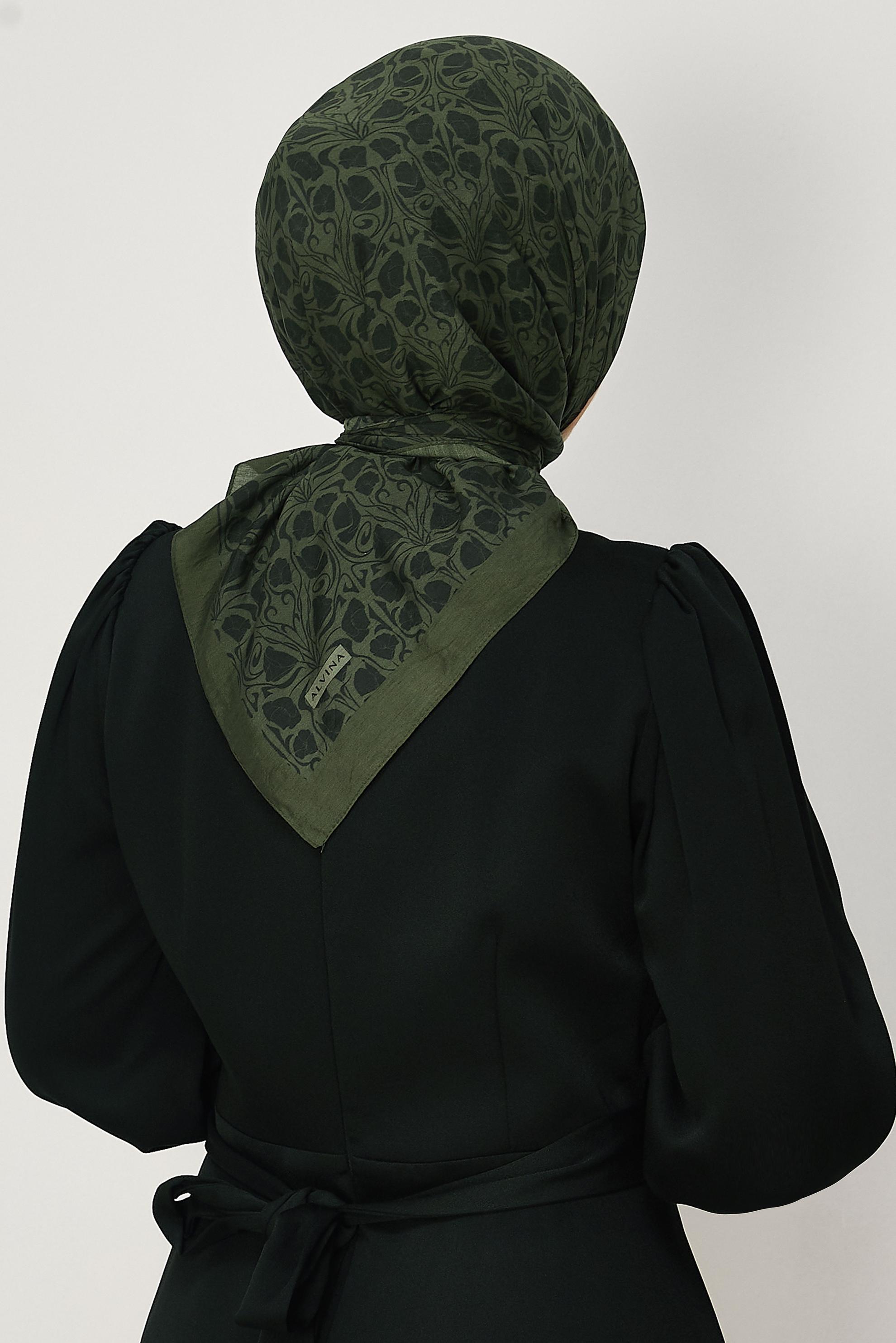 Tesettür giyim HAKİ ALVİNA VİSKON EŞARP 8650