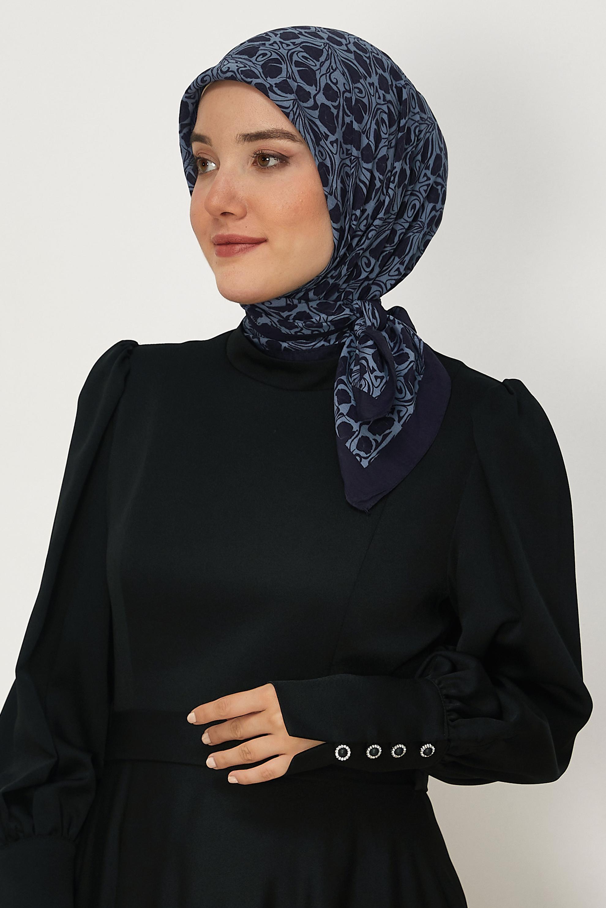Tesettür giyim LACİVERT ALVİNA VİSKON EŞARP 8650