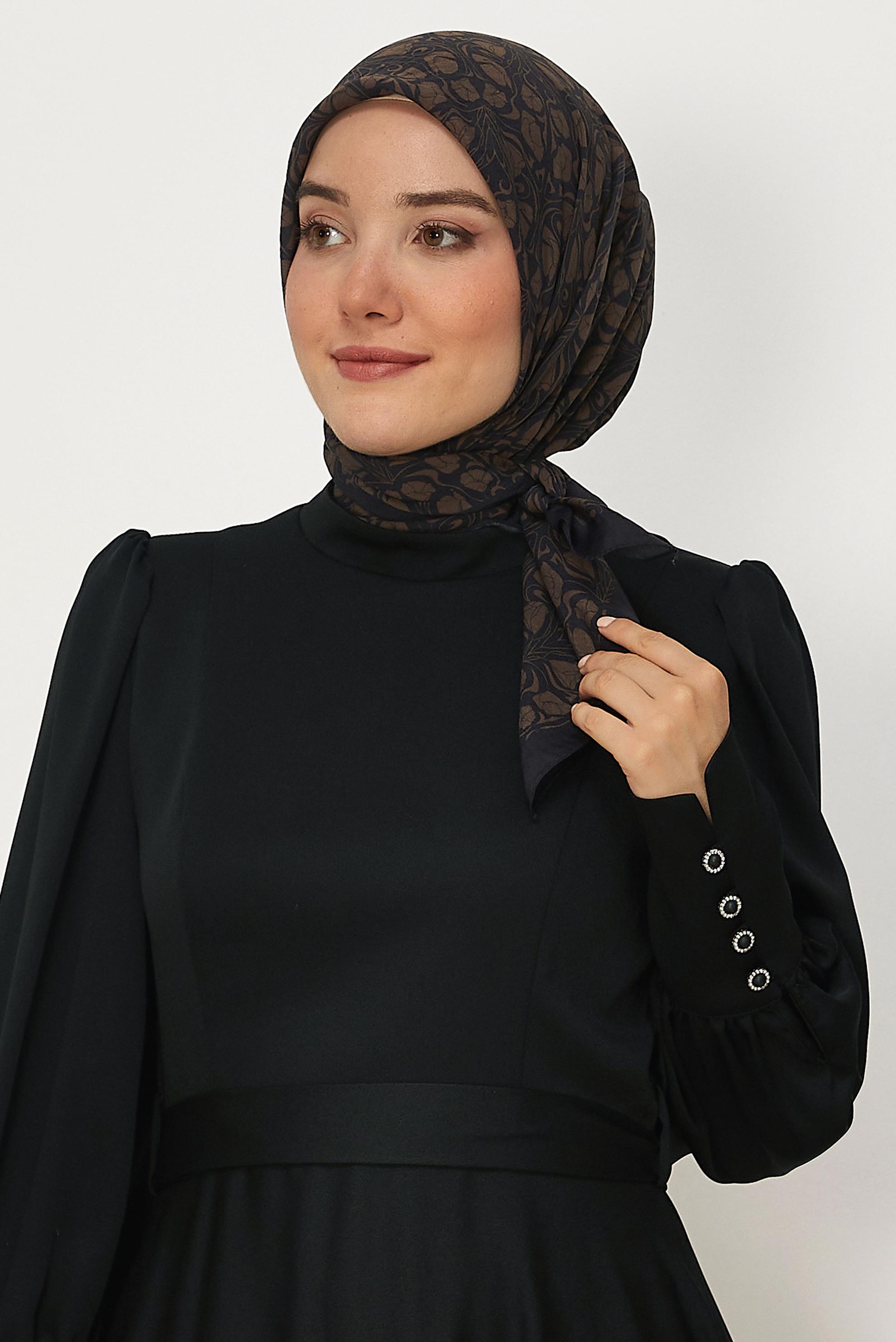 Tesettür giyim KAHVE ALVİNA VİSKON EŞARP 8650