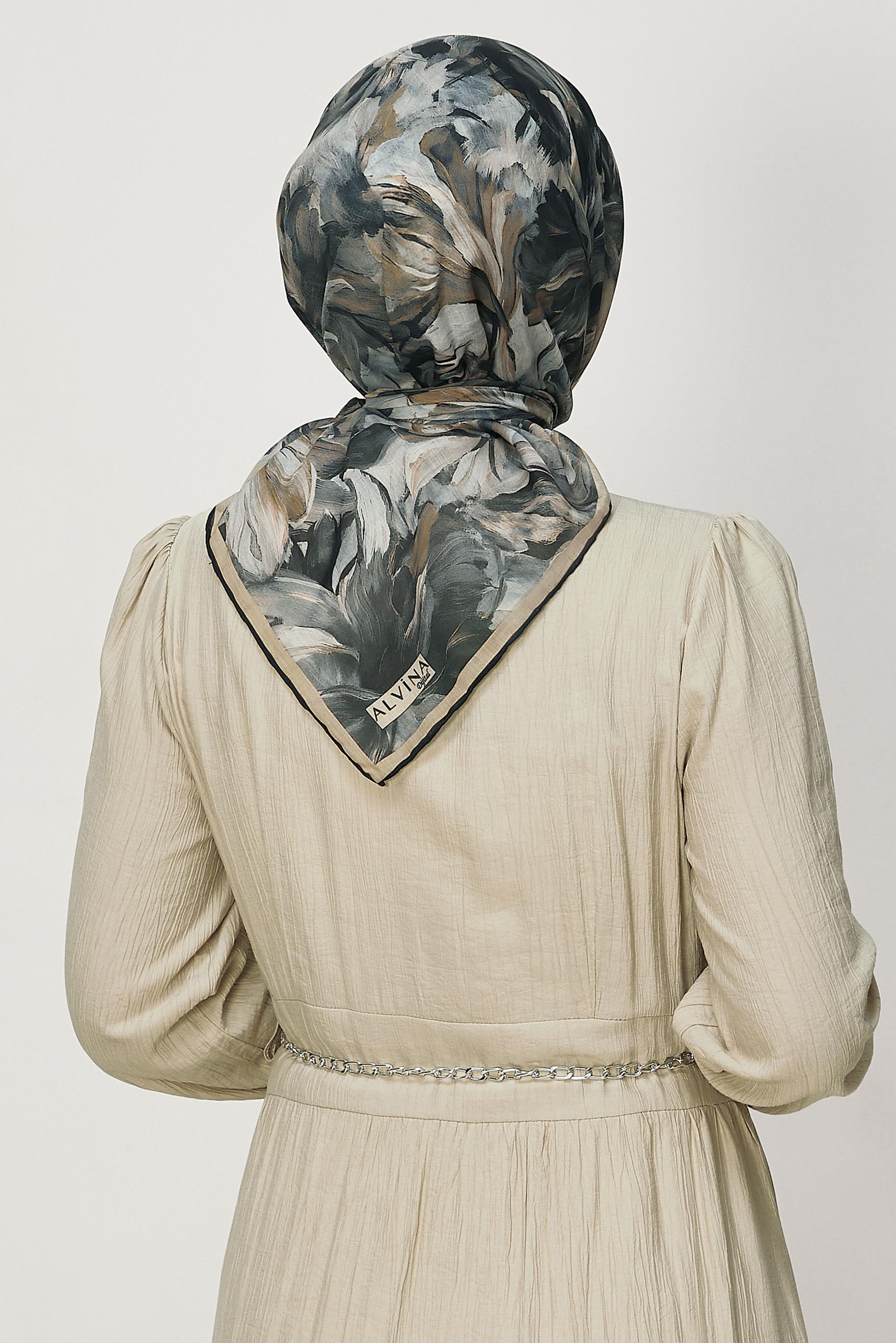 Vêtements hijab BRUN ALVINA ÉCHARPE NATURELLE À MOTIFS 8651