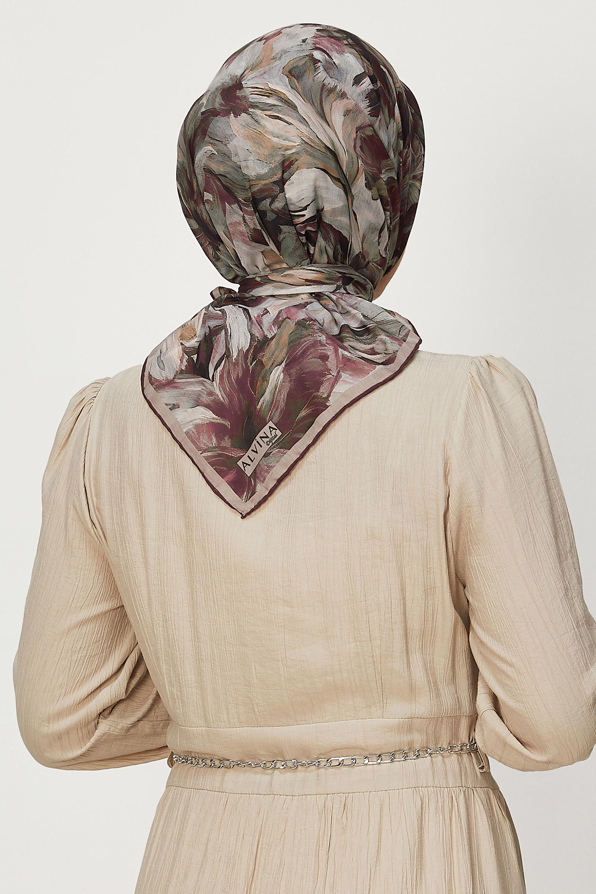 Vêtements hijab BRUN ALVINA ÉCHARPE NATURELLE À MOTIFS 8651