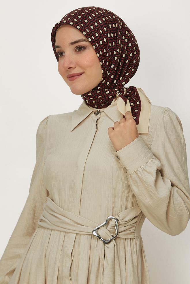 Hijab clothing RED ALVINA PATTERNED SCARF 8655 - ALVİNA