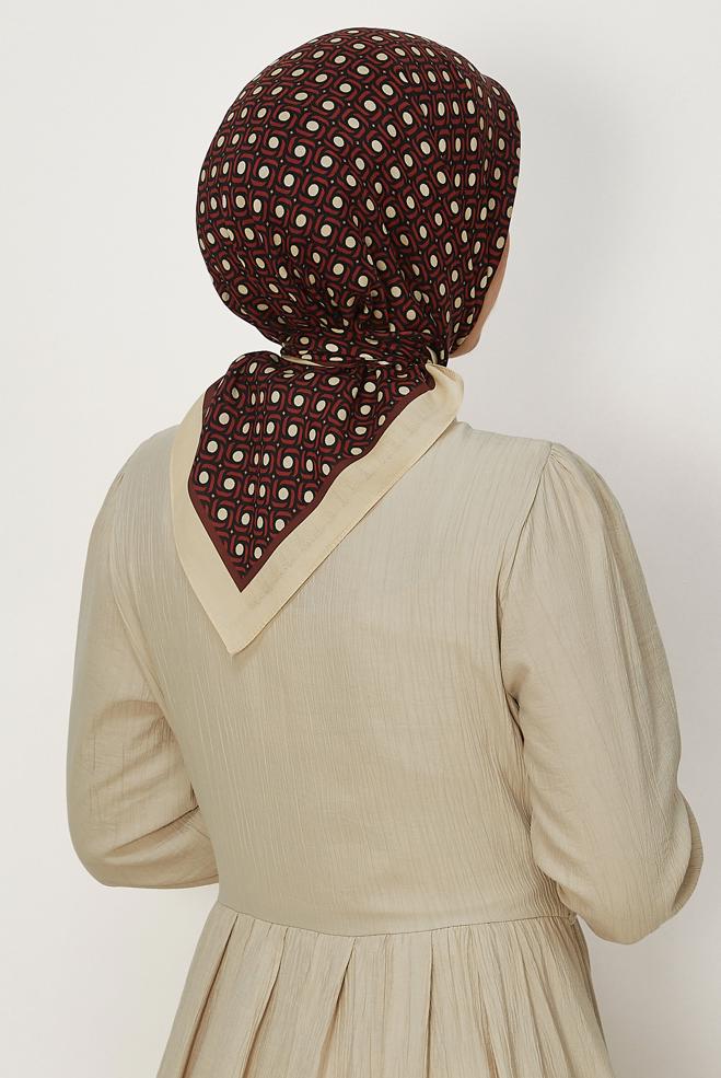 Hijab clothing RED ALVINA PATTERNED SCARF 8655 - ALVİNA