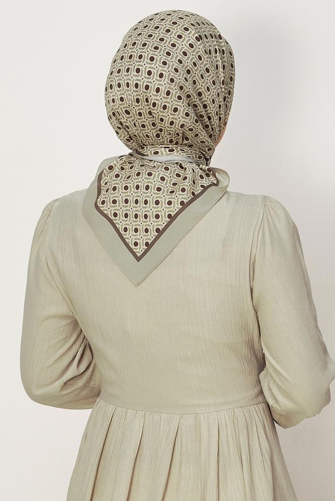 Vêtements hijab BRUN ALVINA ÉCHARPE À MOTIFS 8655 - ALVİNA