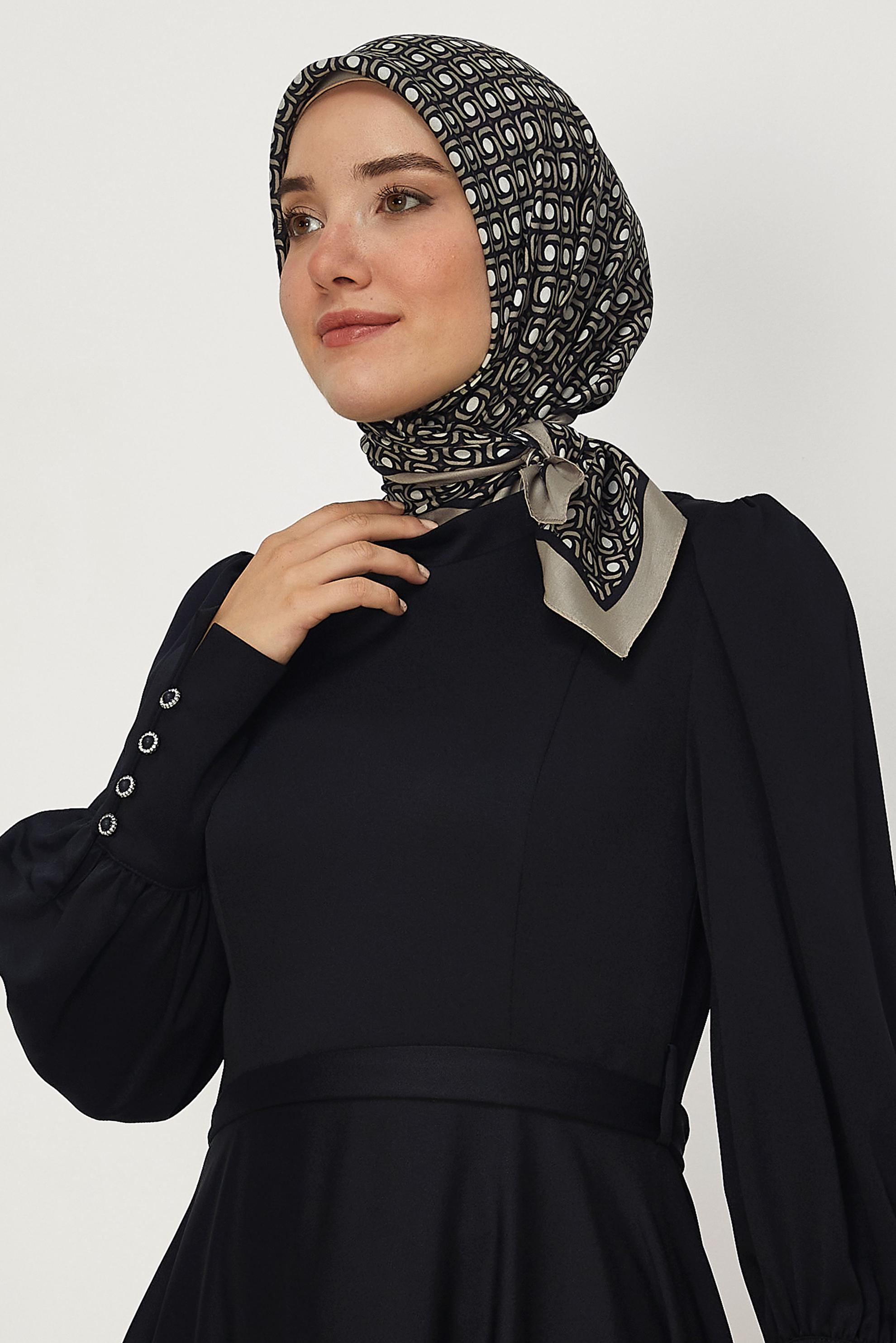 Vêtements hijab BRUN ALVINA ÉCHARPE À MOTIFS 8655