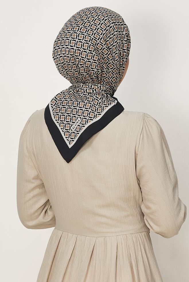 Hijab clothing GREY ALVINA PATTERNED SCARF 8655 - ALVİNA