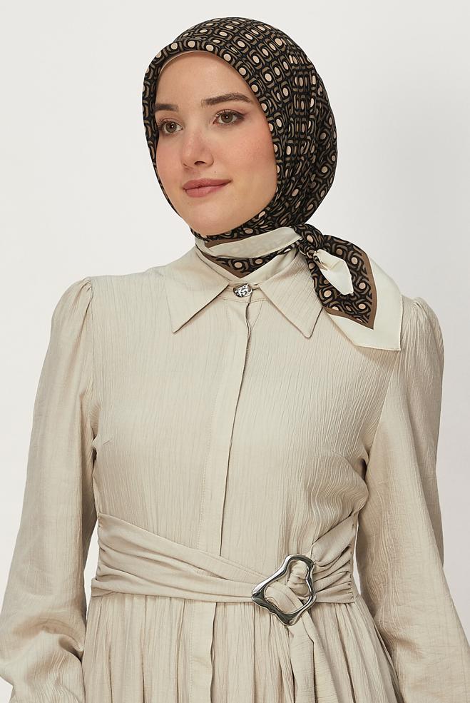 Hijab clothing MINK ALVINA PATTERNED SCARF 8655 - ALVİNA