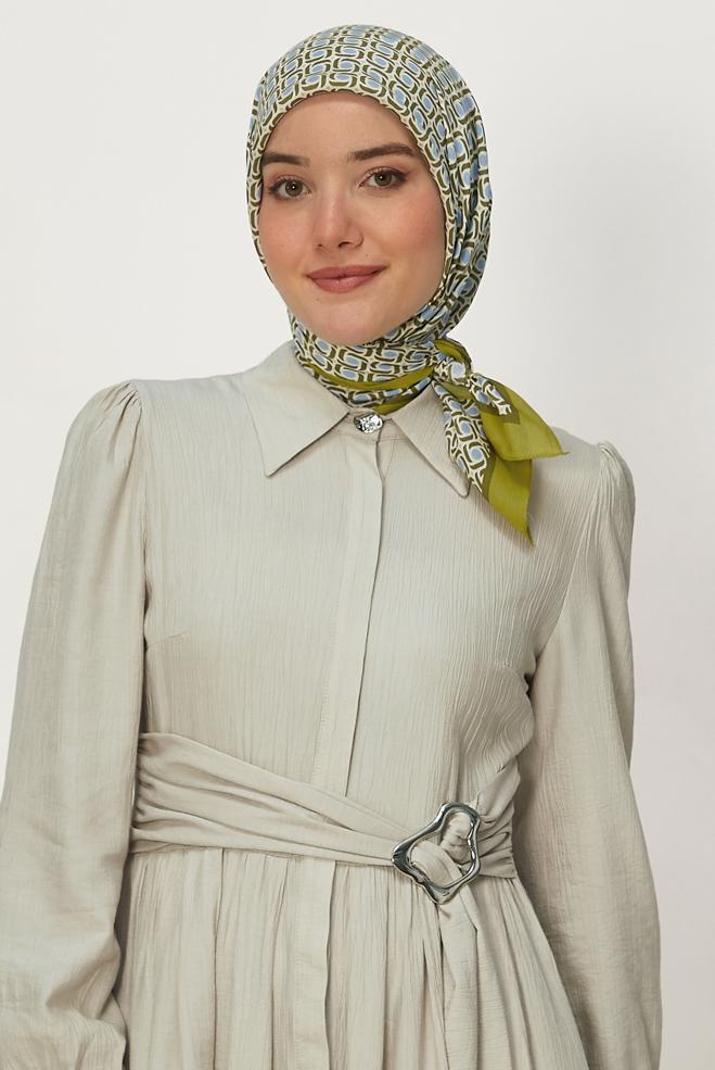 Vêtements hijab BRUN ALVINA ÉCHARPE À MOTIFS 8655 - ALVİNA