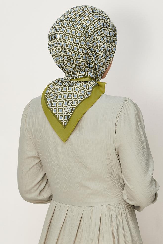 Vêtements hijab BRUN ALVINA ÉCHARPE À MOTIFS 8655 - ALVİNA