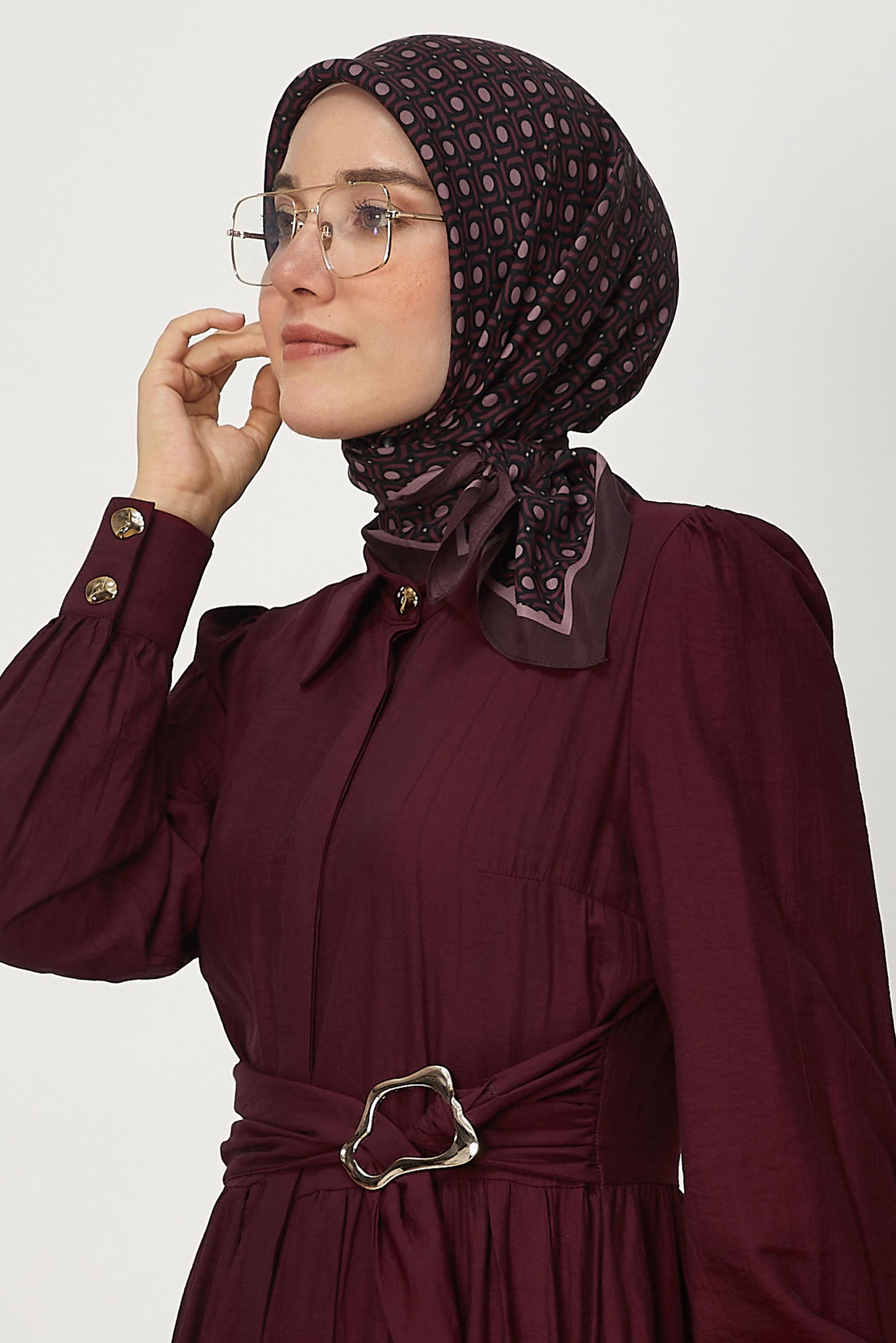 Vêtements hijab ROUGE BORDEAUX 8655 ALVİNA FLOŞ EŞARP (NRL)