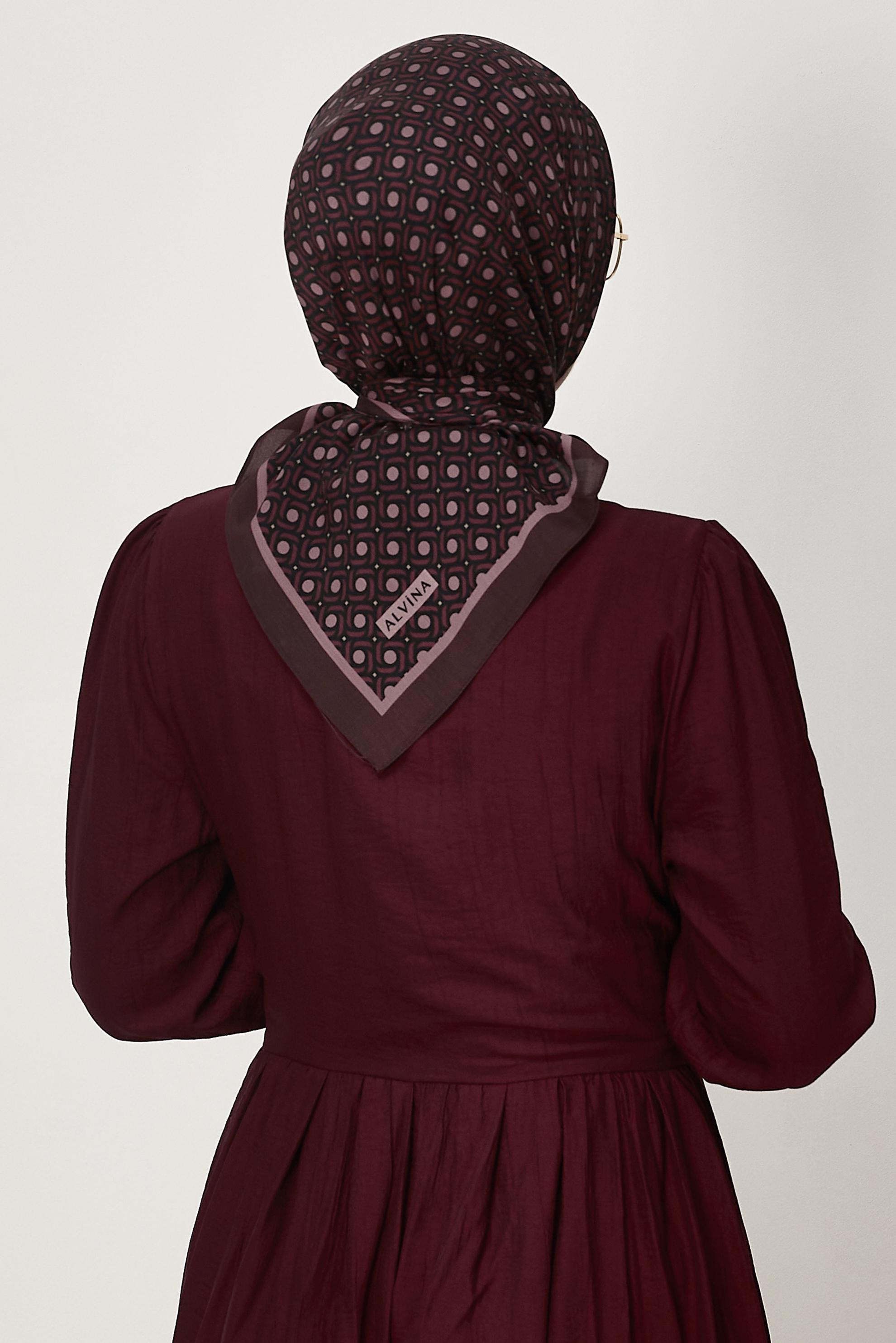 Vêtements hijab ROUGE BORDEAUX 8655 ALVİNA FLOŞ EŞARP (NRL)