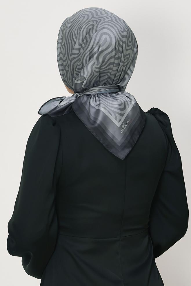 Hijab clothing BROWN ALVINA PATTERNED TWILL SCARF 8670 - ALVİNA