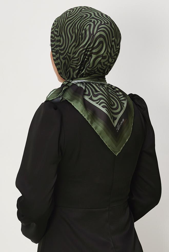 Vêtements hijab KAKI ALVINA ÉCHARPE À MOTIFS 8670 - ALVİNA