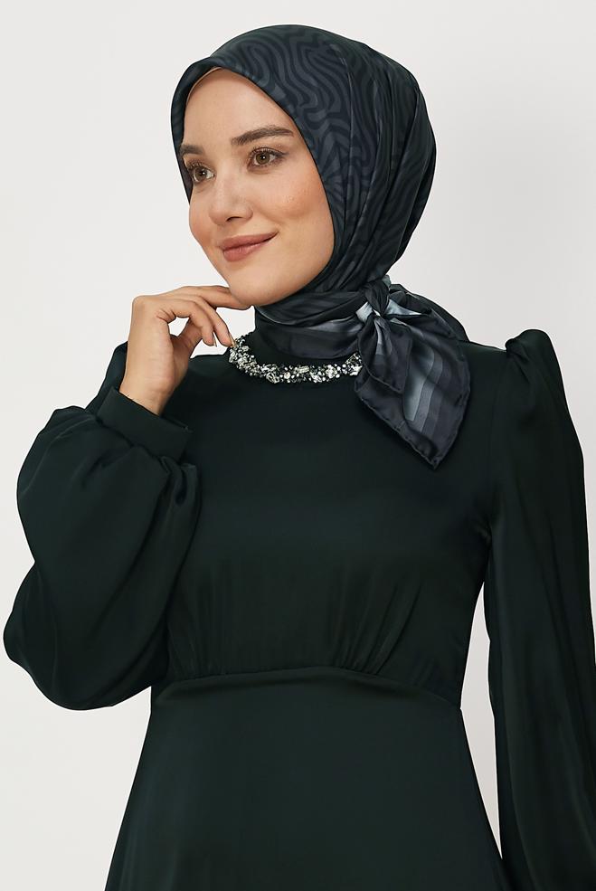 Vêtements hijab GRIS ALVINA ÉCHARPE À MOTIFS 8670 - ALVİNA