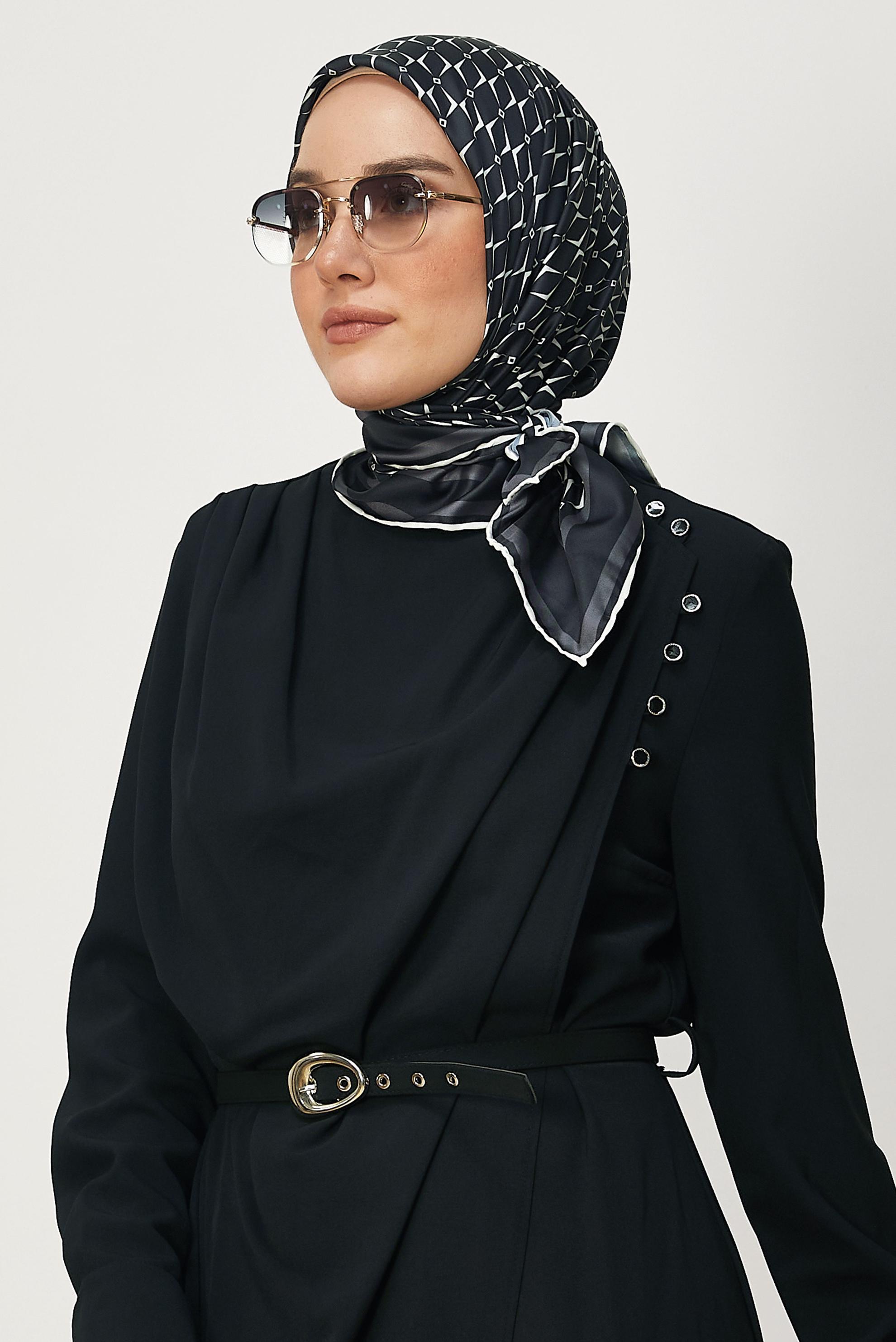 Tesettür giyim GRİ ALVİNA TWİLL EŞARP 8671