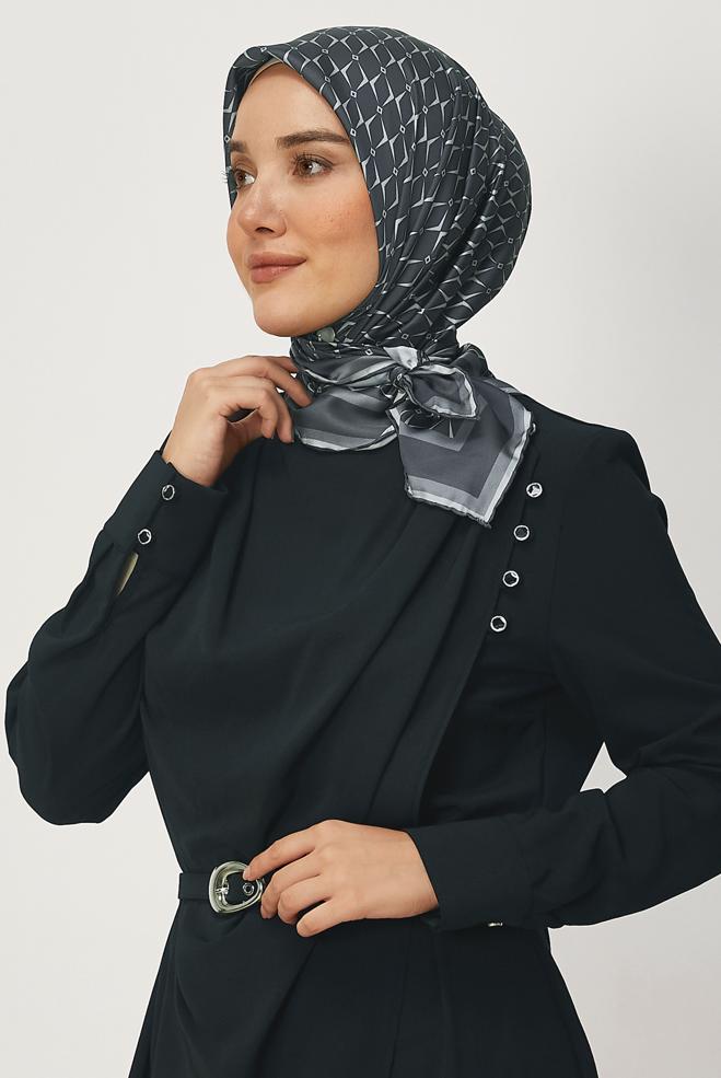 Tesettür giyim KAHVE ALVİNA TWİLL EŞARP 8671 - ALVİNA