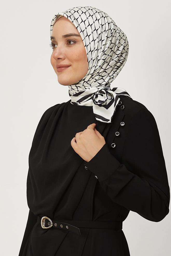 Tesettür giyim SİYAH ALVİNA TWİLL EŞARP 8671 - ALVİNA
