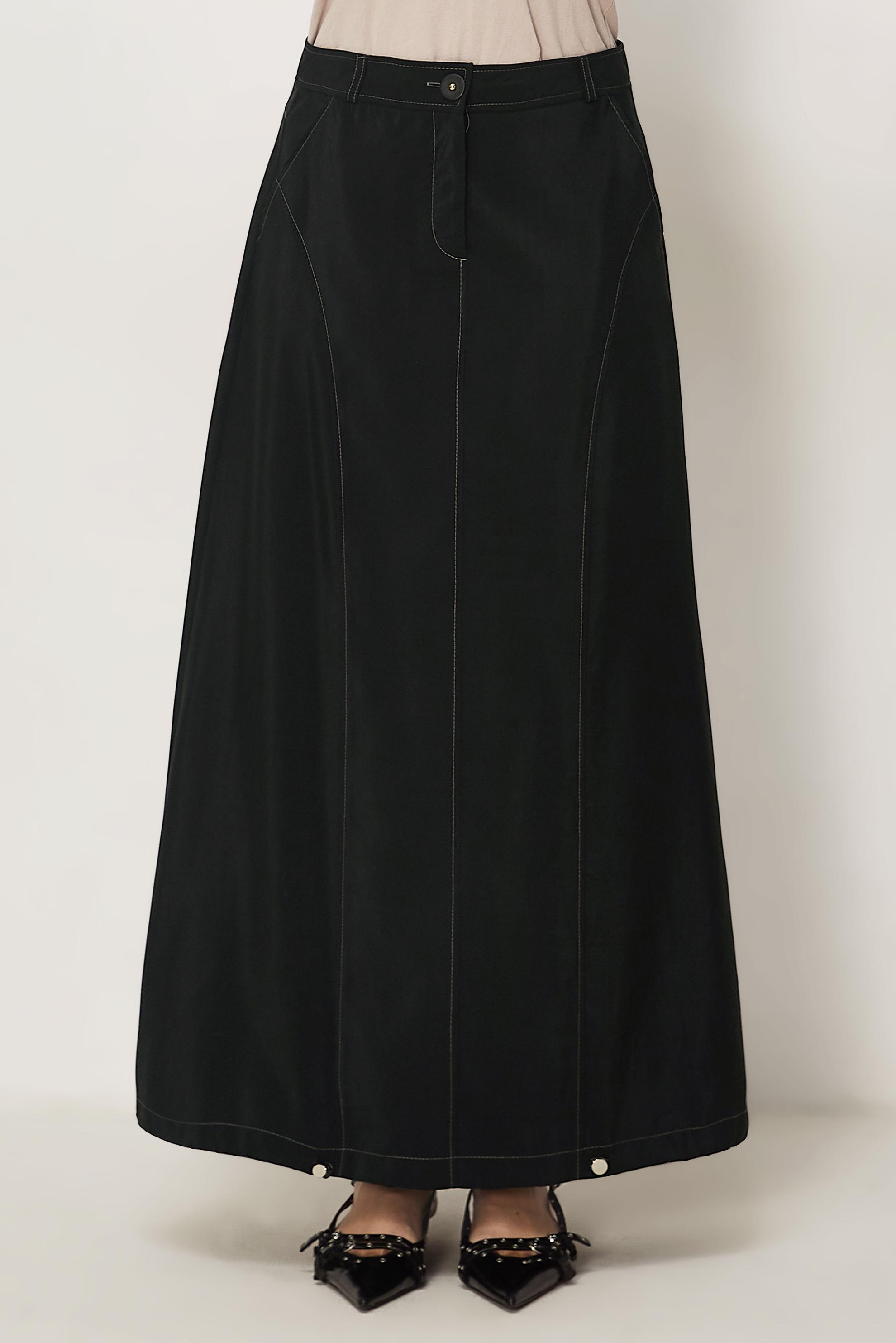 Hijab-Kleidung SCHWARZ FALLSCHIRMSTOFF ROCK 60750