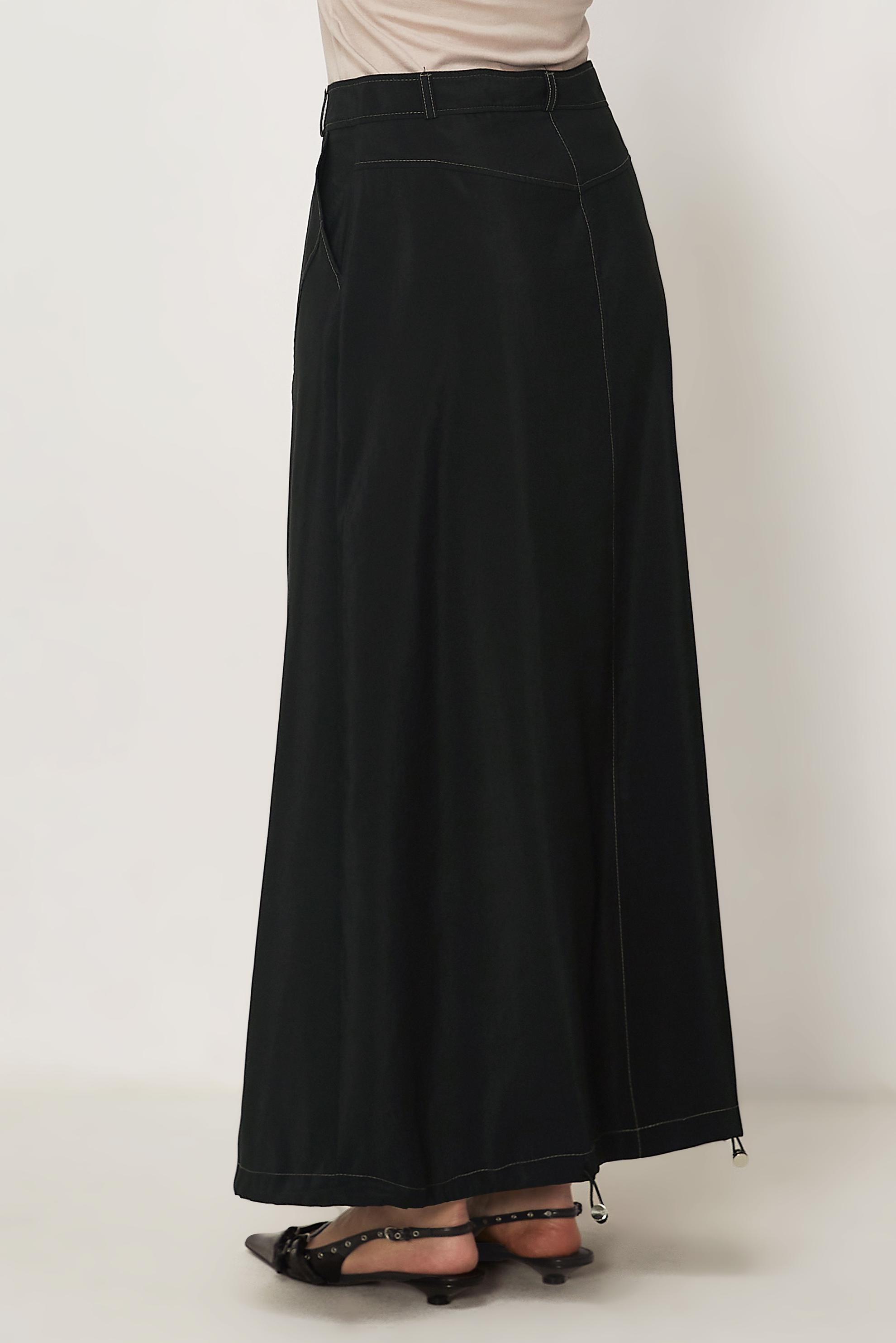 Hijab-Kleidung SCHWARZ FALLSCHIRMSTOFF ROCK 60750