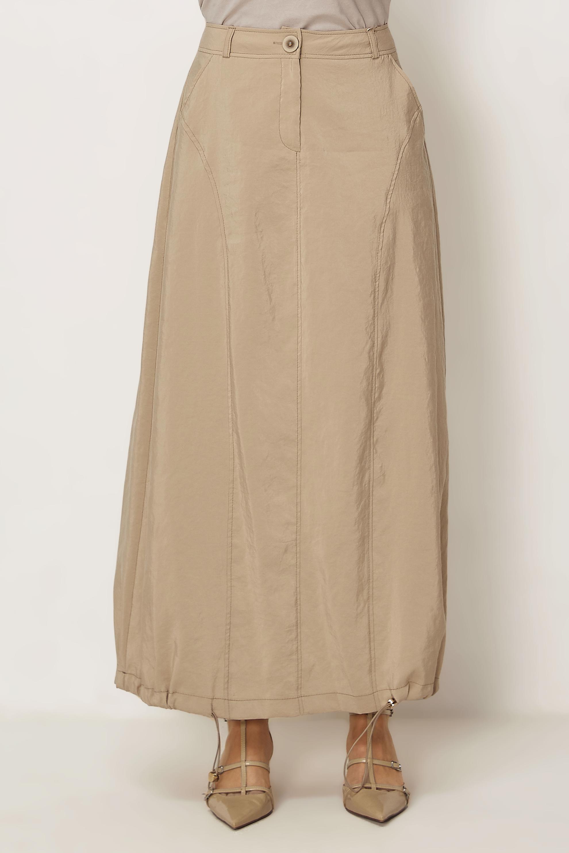 Tesettür giyim BEJ PARAŞÜT KUMAŞ ETEK 60750