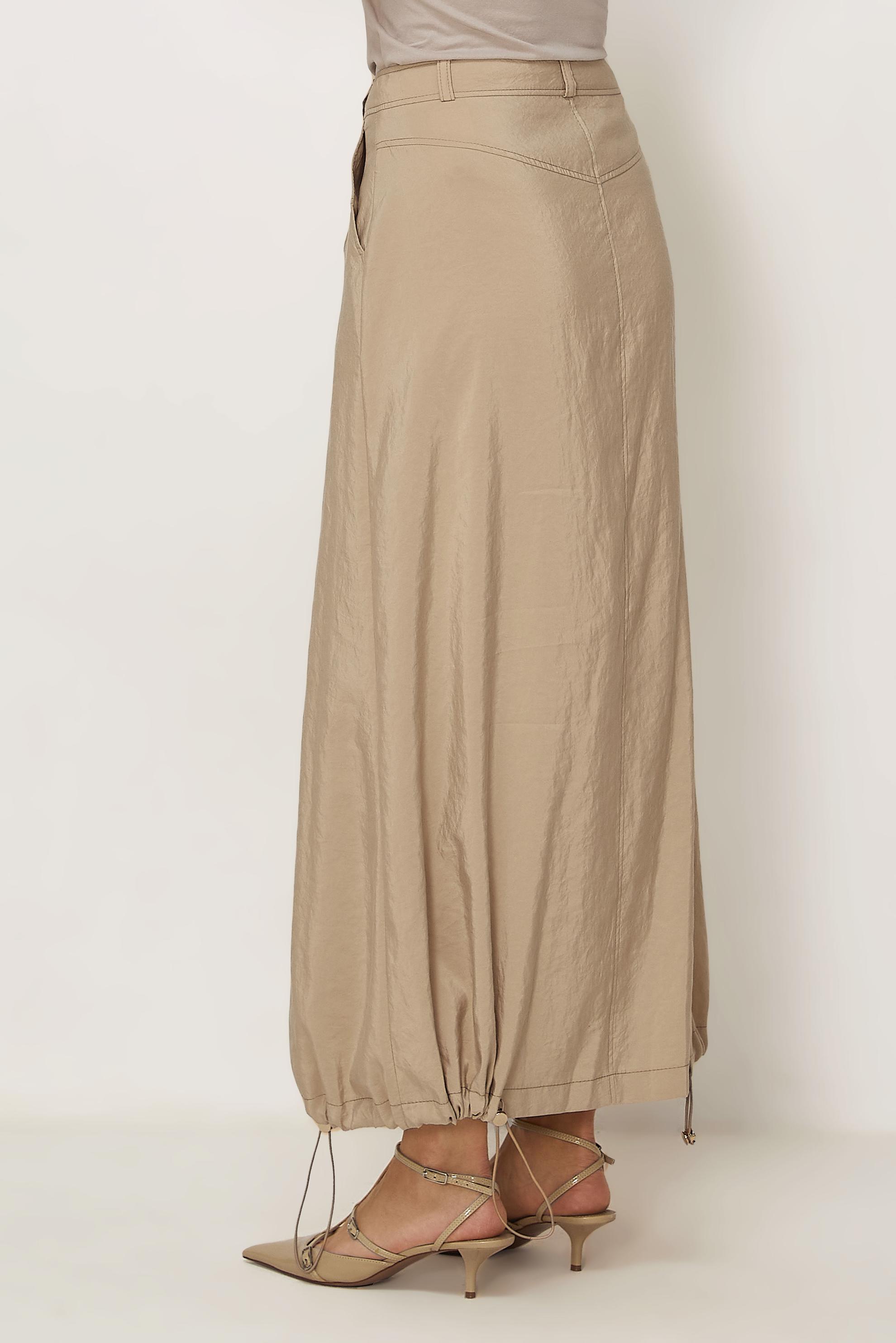 Tesettür giyim BEJ PARAŞÜT KUMAŞ ETEK 60750