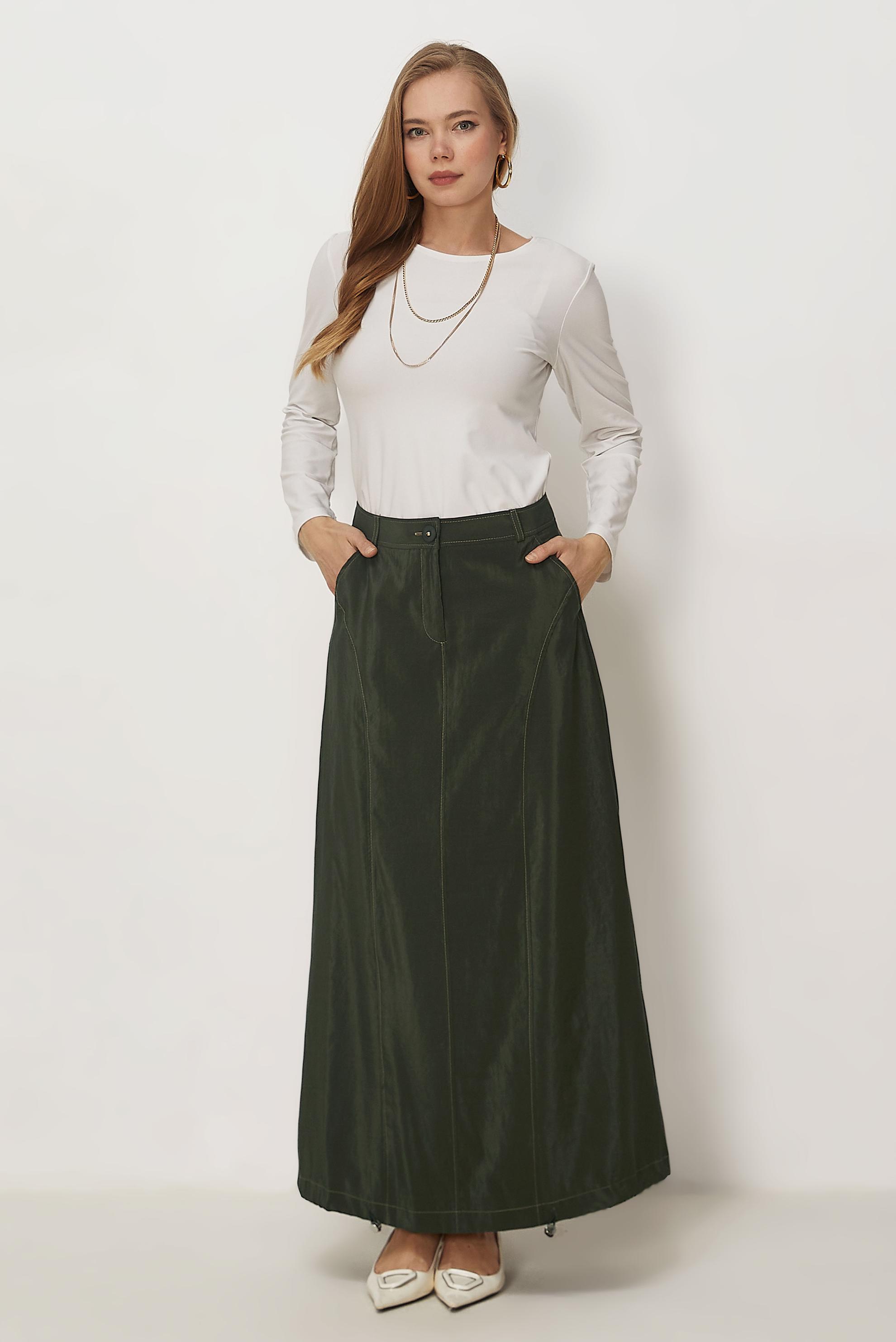 Hijab-Kleidung KHAKI FALLSCHIRMSTOFF ROCK 60750