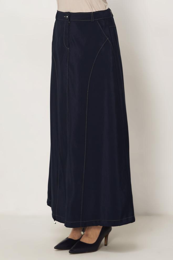 Hijab-Kleidung NAVY BLAU FALLSCHIRMSTOFF ROCK 60750 - ALVİNA