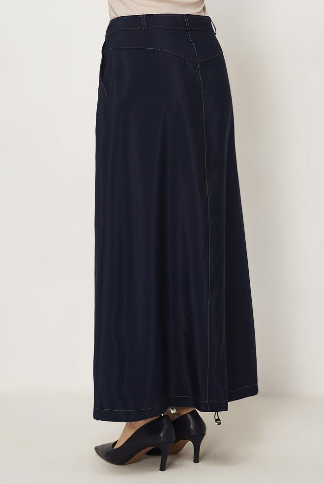 Hijab-Kleidung NAVY BLAU FALLSCHIRMSTOFF ROCK 60750 - ALVİNA