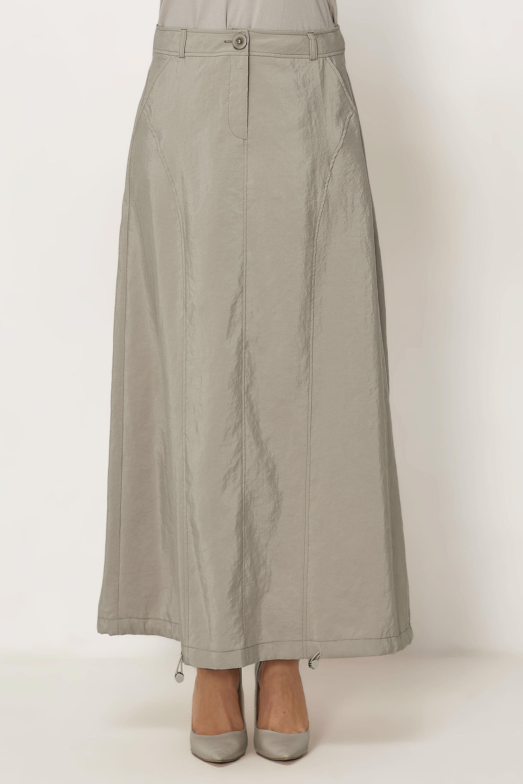 Tesettür giyim BEJ PARAŞÜT KUMAŞ ETEK 60750