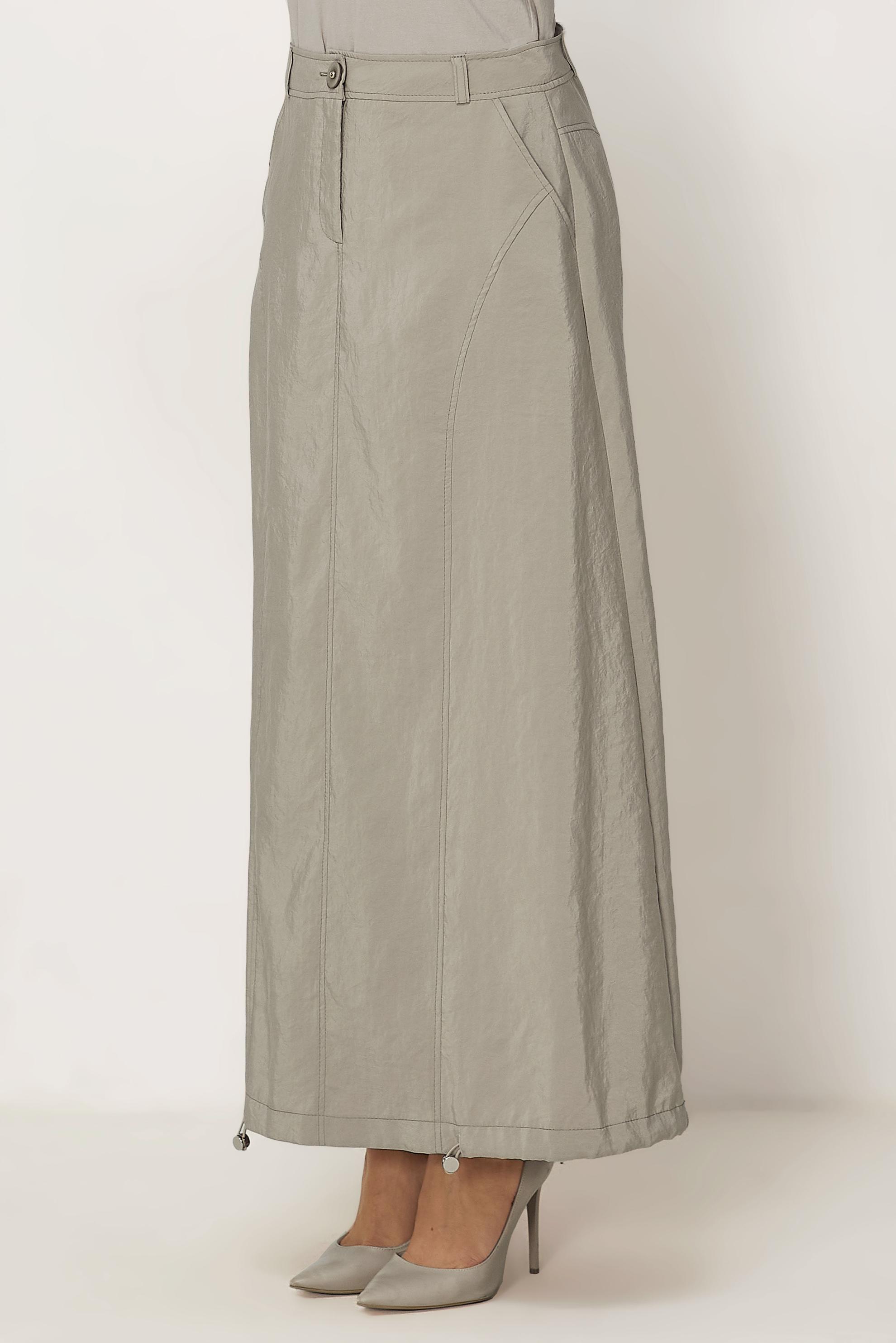 Tesettür giyim BEJ PARAŞÜT KUMAŞ ETEK 60750