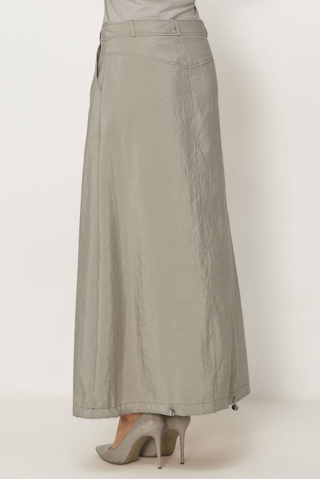 Hijab-Kleidung BEIGE FALLSCHIRMSTOFF ROCK 60750 - ALVİNA