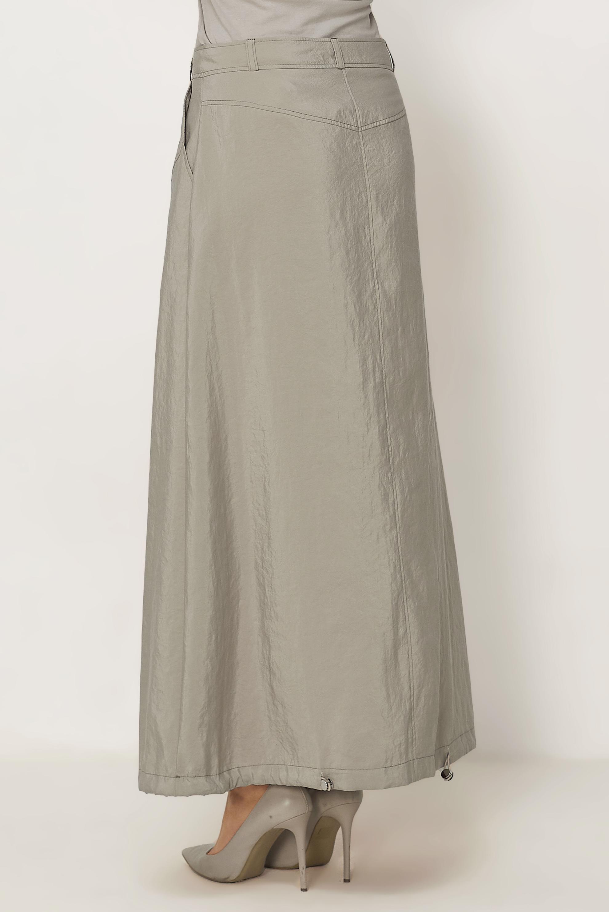 Tesettür giyim BEJ PARAŞÜT KUMAŞ ETEK 60750