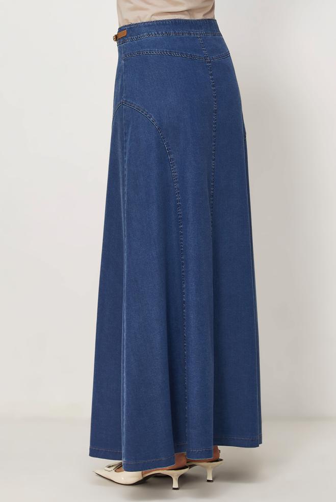 Vêtements hijab BLEU JUPE EN JEAN 60752 - ALVİNA