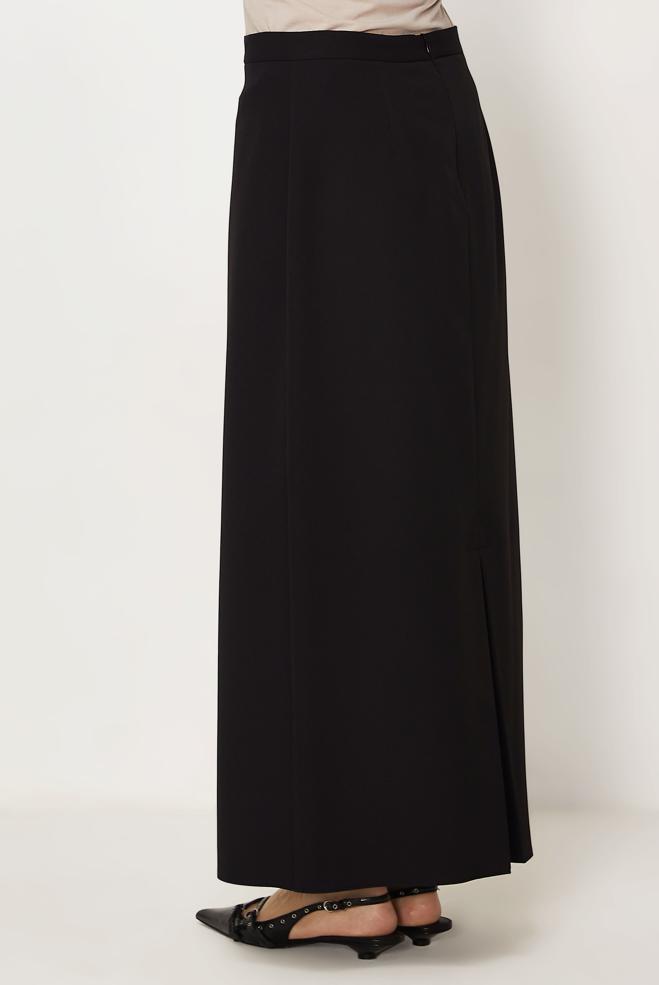 Hijab-Kleidung SCHWARZ GERADE GESCHNITTENER ROCK 60754 - ALVİNA