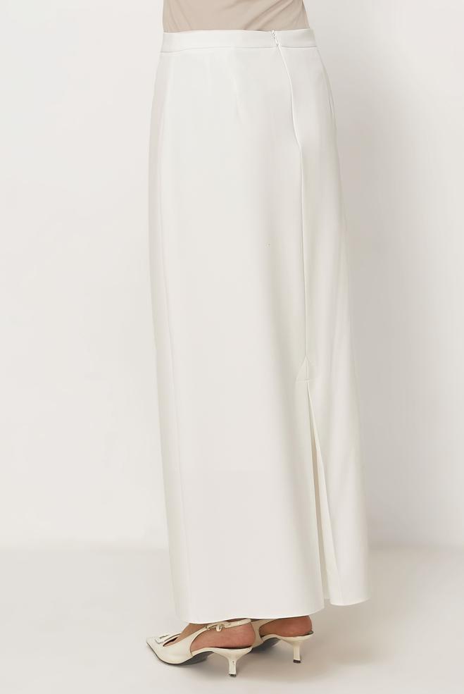 Hijab-Kleidung WEISS GERADE GESCHNITTENER ROCK 60754 - ALVİNA