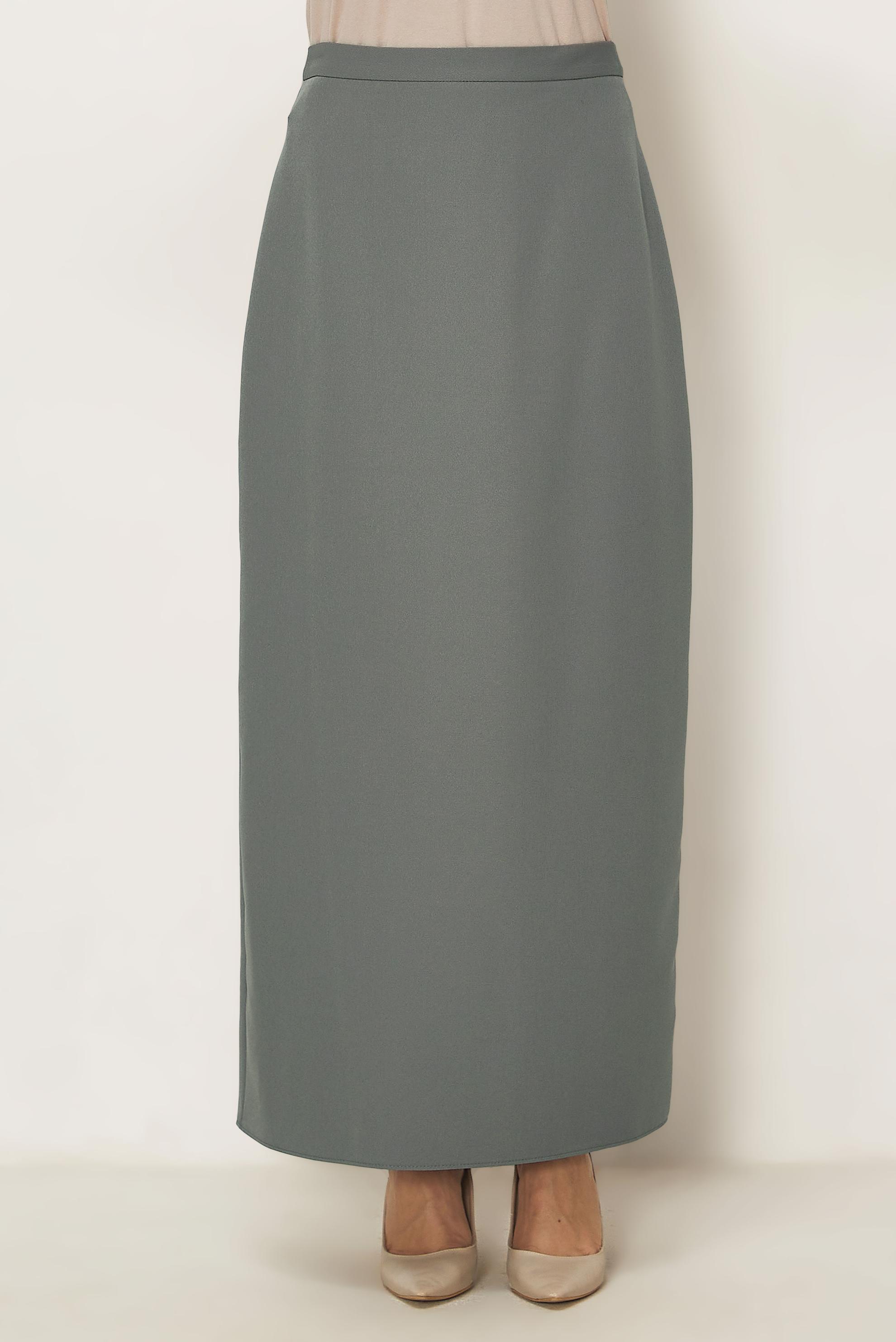 Hijab-Kleidung GRAU GERADE GESCHNITTENER ROCK 60754