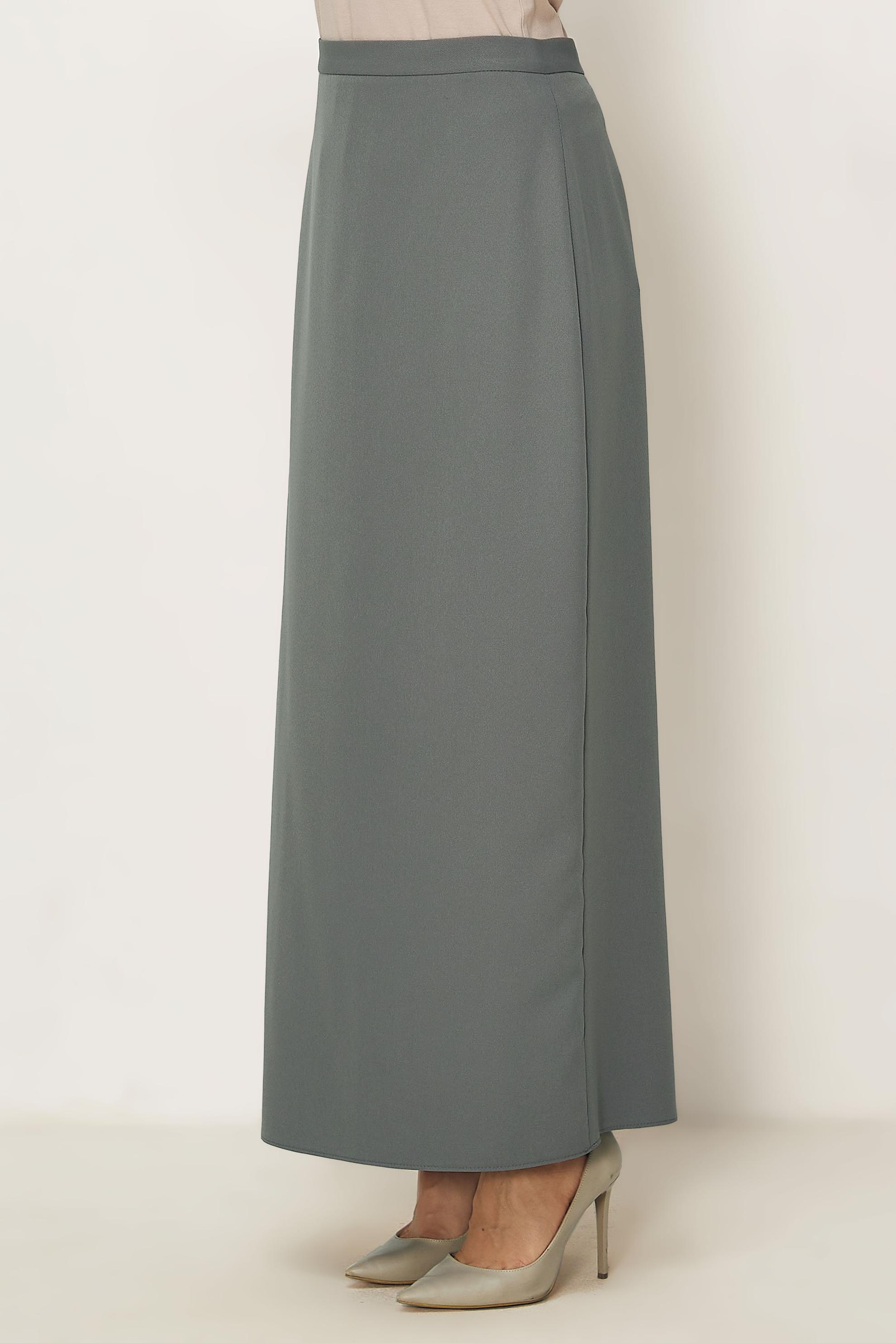 Hijab-Kleidung GRAU GERADE GESCHNITTENER ROCK 60754