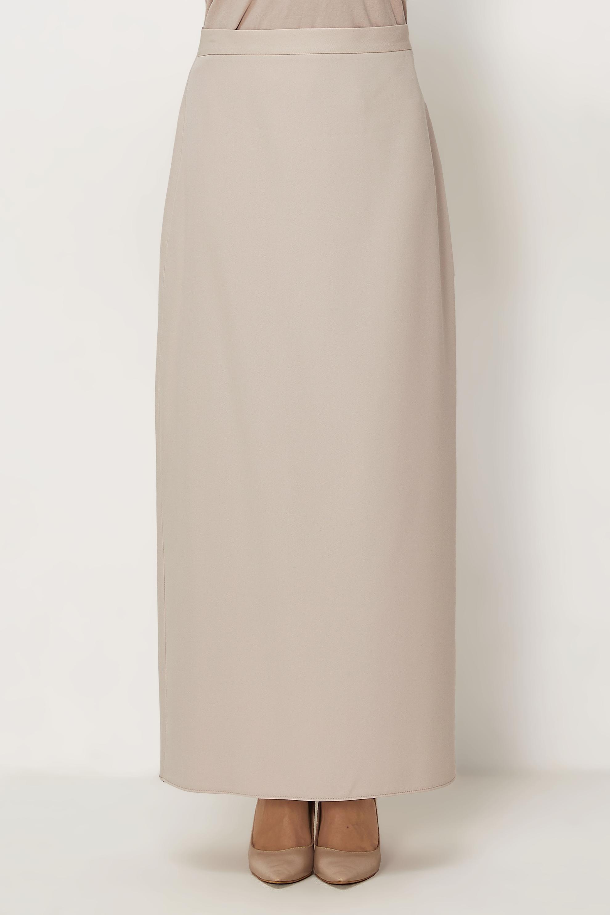 Hijab-Kleidung BEIGE GERADE GESCHNITTENER ROCK 60754