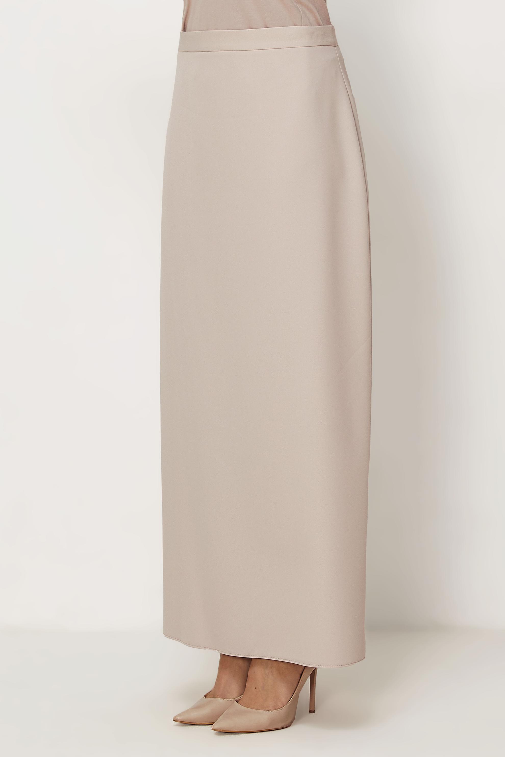 Hijab-Kleidung BEIGE GERADE GESCHNITTENER ROCK 60754