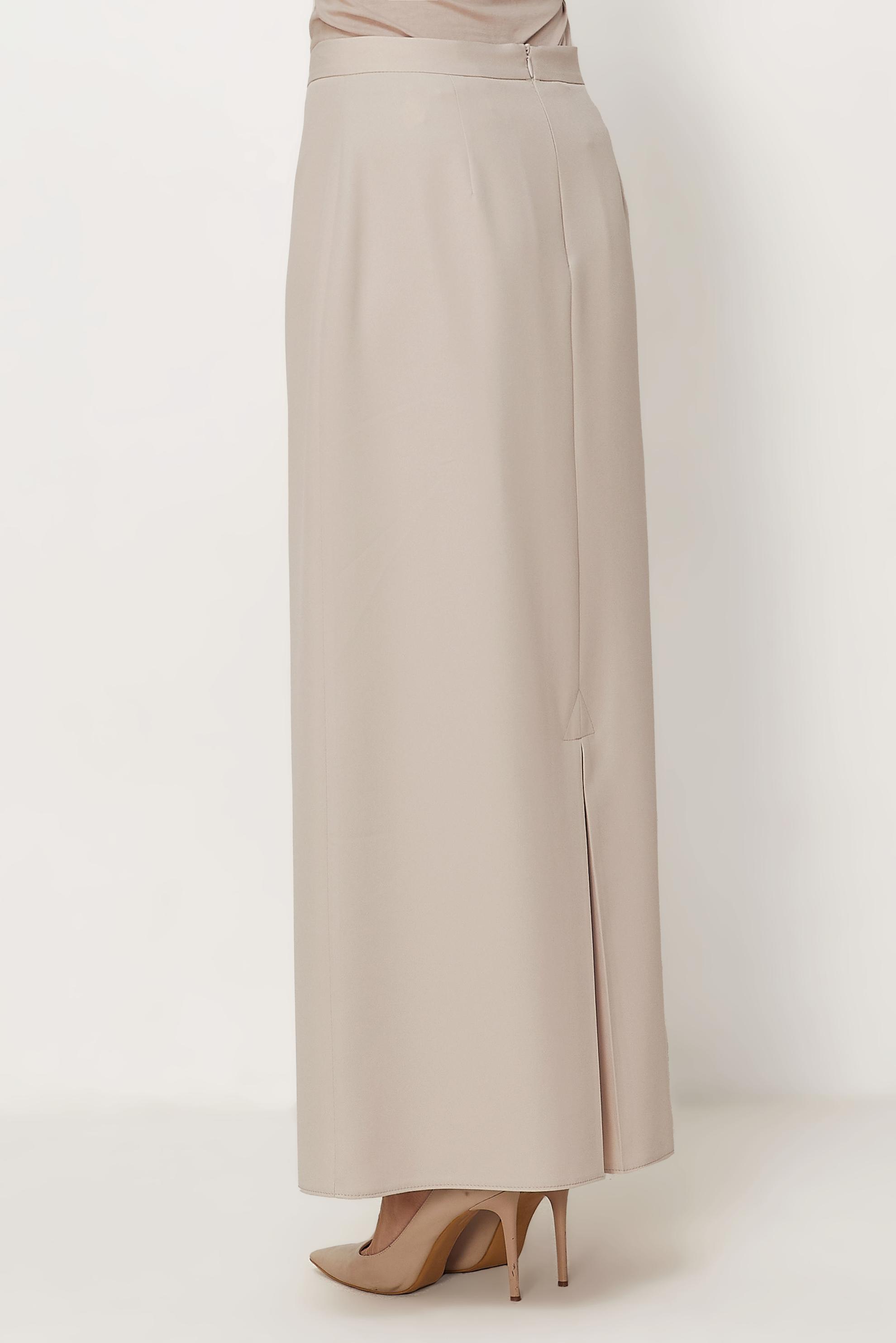 Hijab-Kleidung BEIGE GERADE GESCHNITTENER ROCK 60754