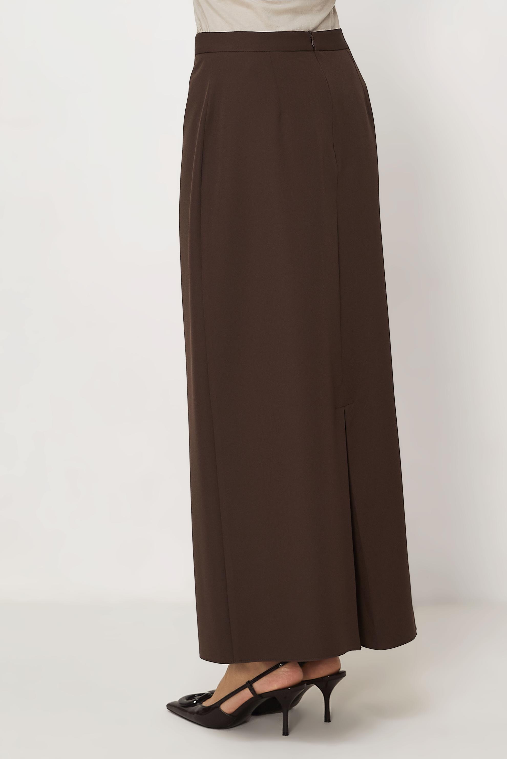 Hijab-Kleidung BRAUN GERADE GESCHNITTENER ROCK 60754