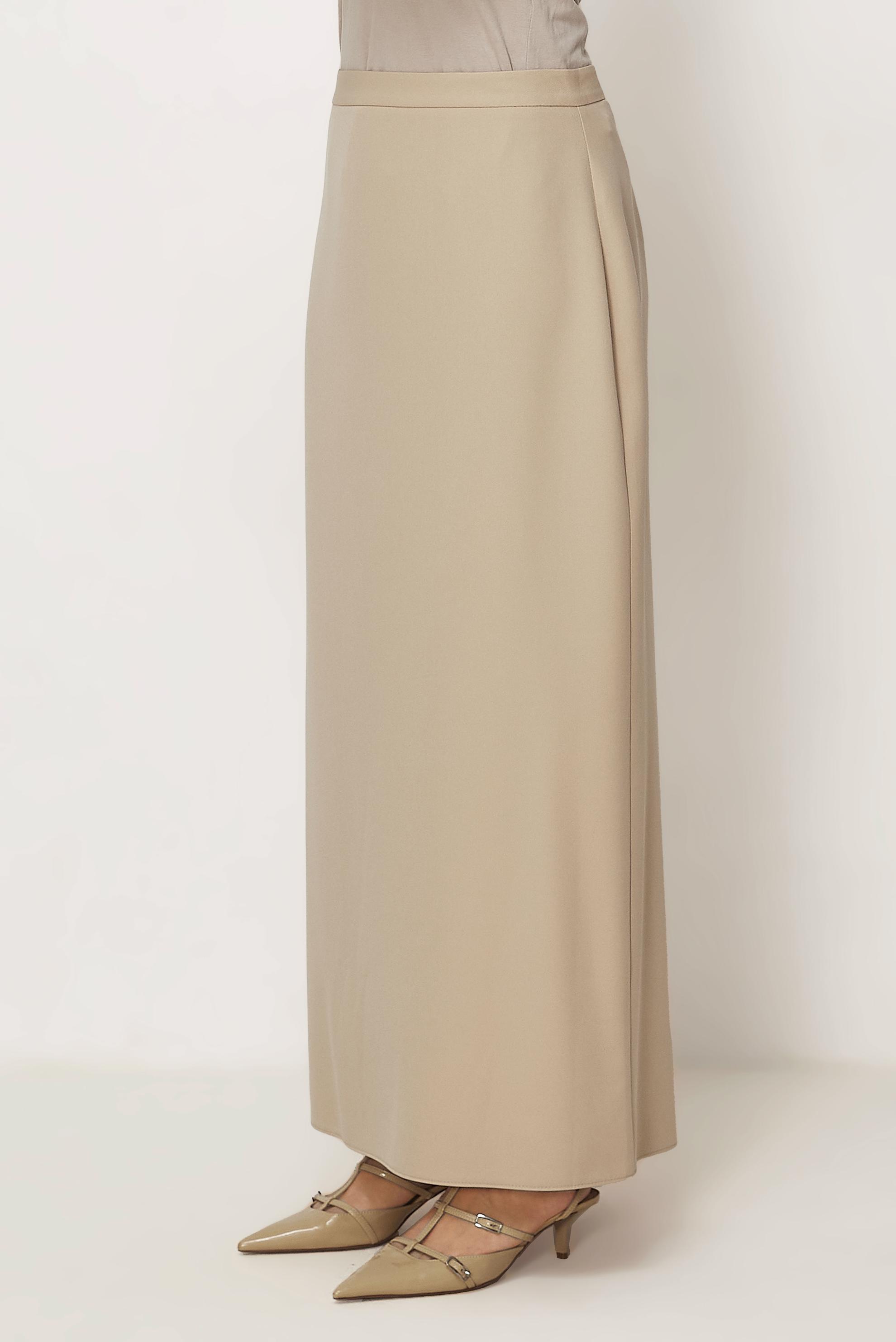 Hijab-Kleidung BEIGE GERADE GESCHNITTENER ROCK 60754