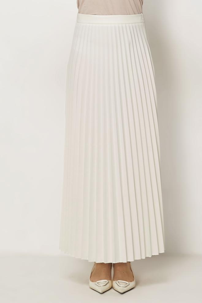 Hijab-Kleidung WEISS FALTENROCK 60755 - ALVİNA