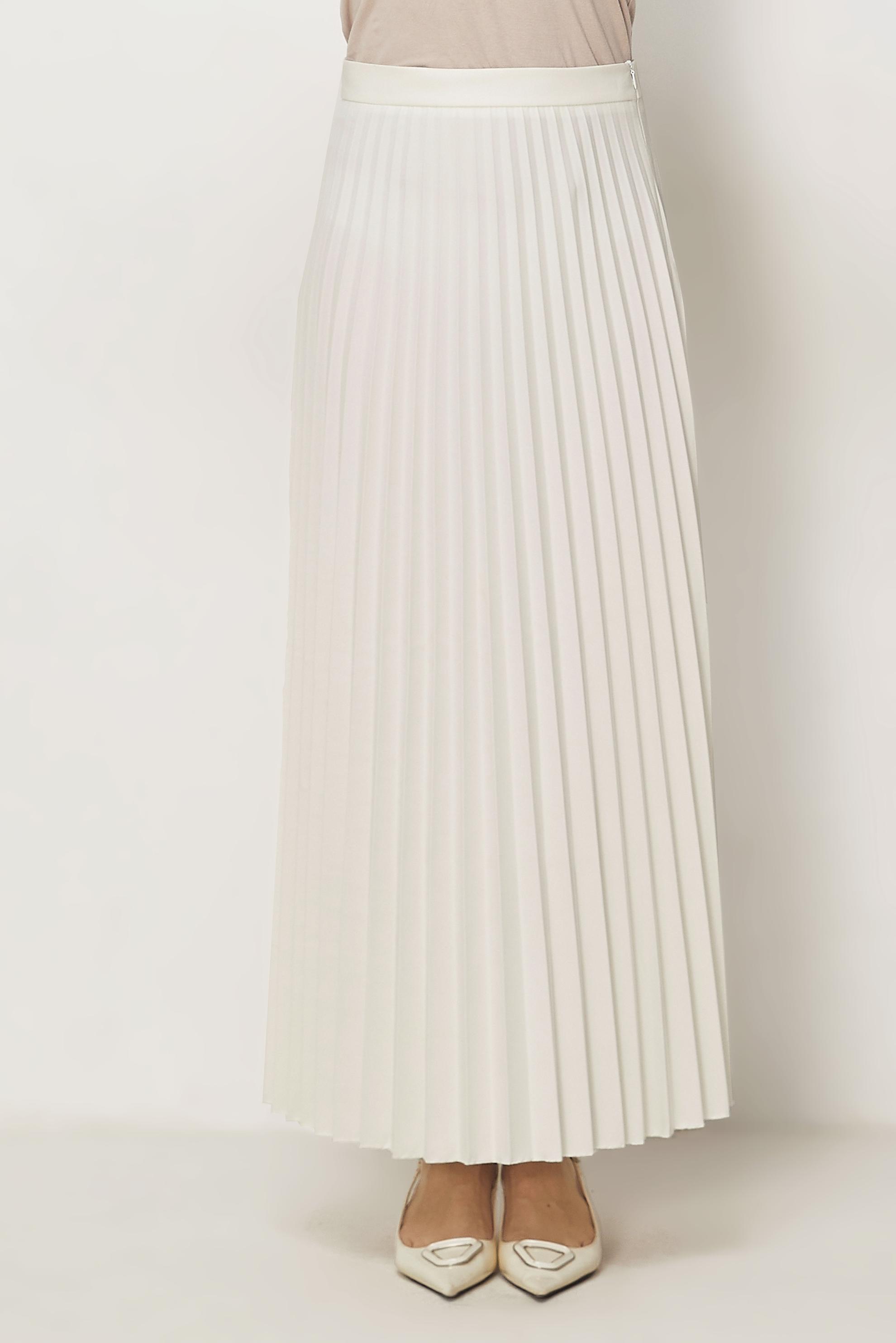 Hijab-Kleidung WEISS FALTENROCK 60755